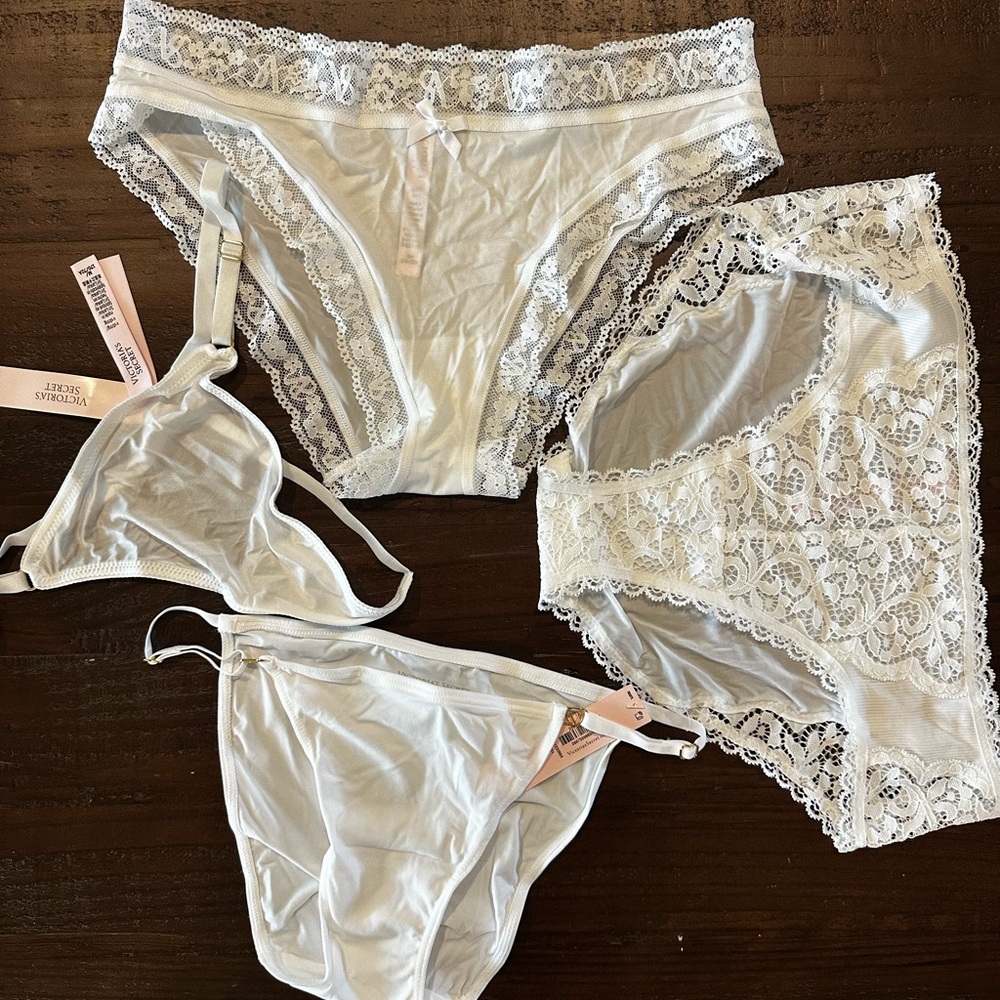 Victoria's Secret Bridal Satin Lacie Panties Bundle - Medium/ Small